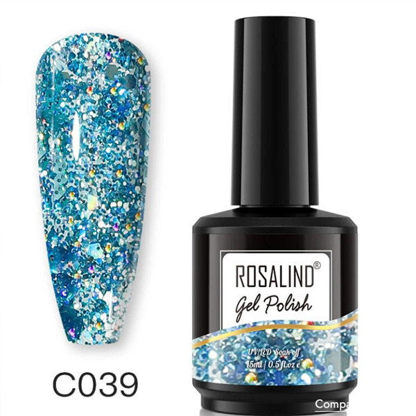 Glitter soak off gel polish