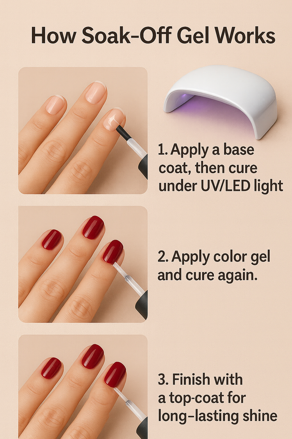 Soak off gel working